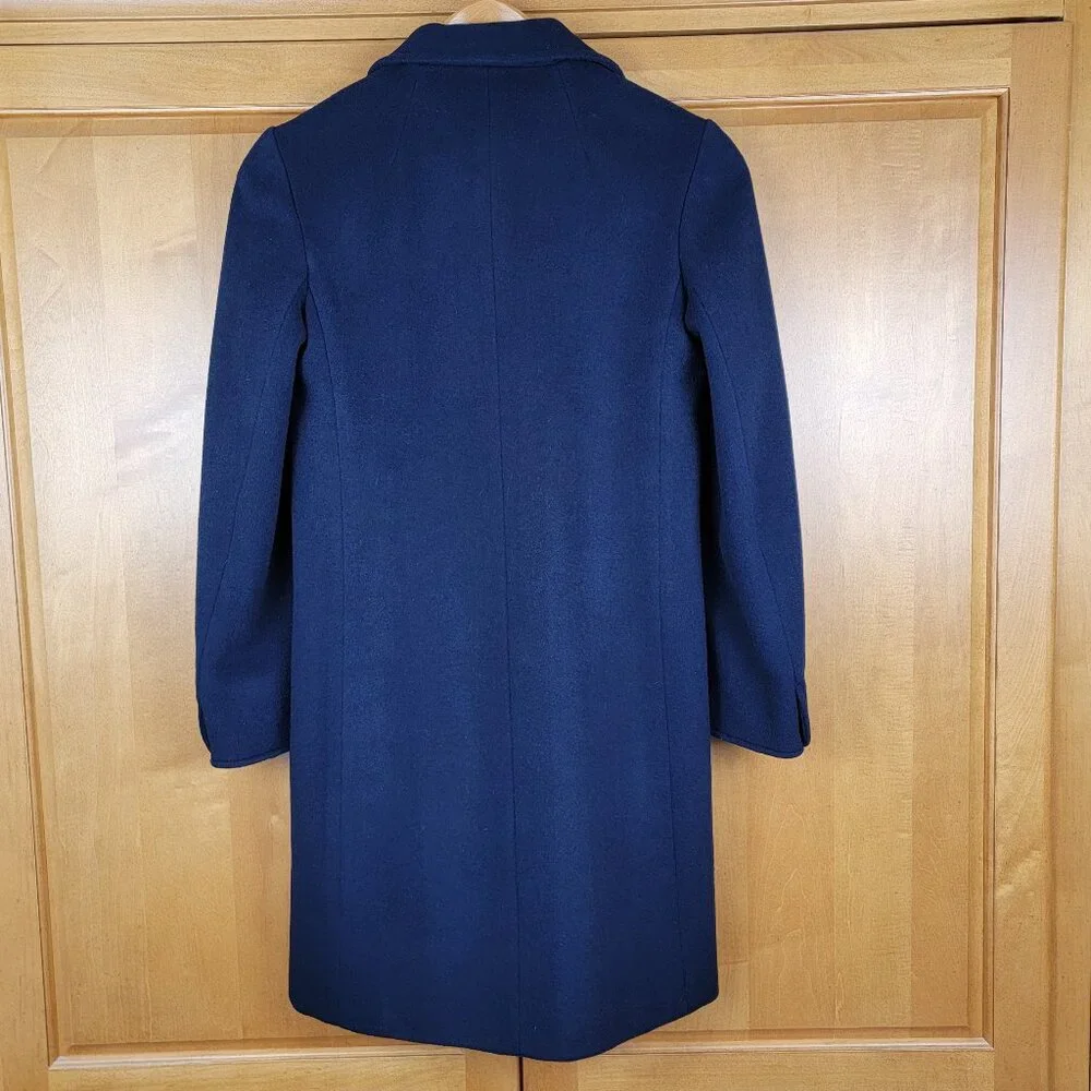 Vintage Women's Ashley Scott 100% Wool Navy Blue Coat - S - Picture 4 of 14